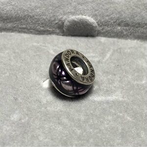 RETIRED PURPLE FLORAL VINTAGE ENAMEL SPACER